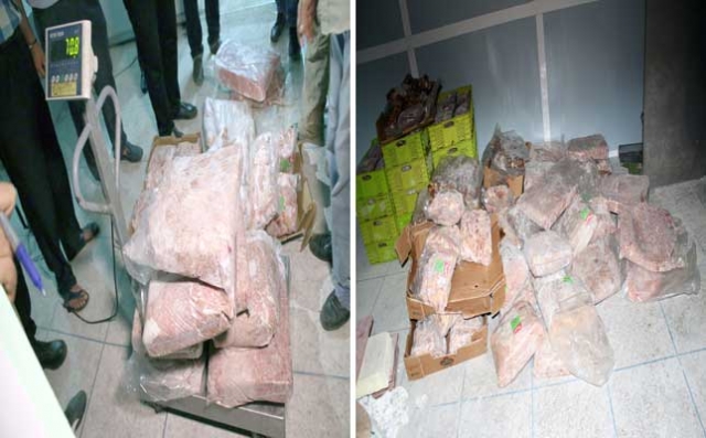 عناصر الحموشي ينقذون بطون المغاربة من التسمم وخطر أكل 9 أطنان من اللحم " الخانز"